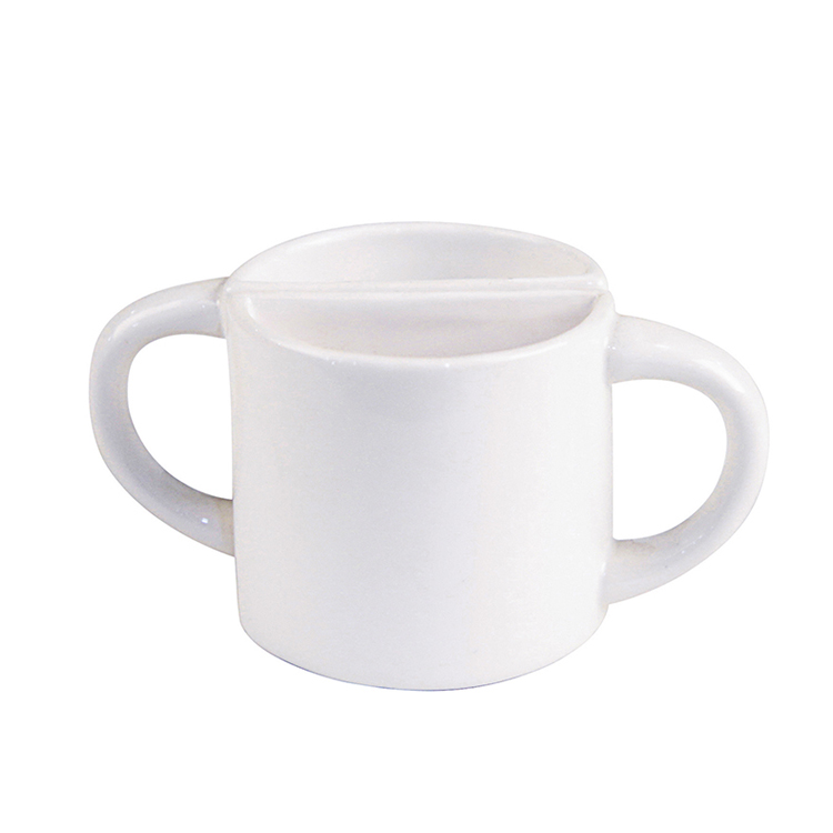 Hotsale anpassbare einfarbige Porzellan Kaffee Mark Tasse küssen halbe Tasse Voll druck zum Mitnehmen Tasse für Bank Geschenk