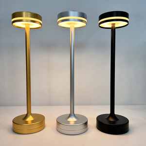 עיצוב חדש מובל מנורת שולחן מתכת אלחוטית מודרני נטענת מגע עמעום מסעדת אורות יוקרה - Product Image 2