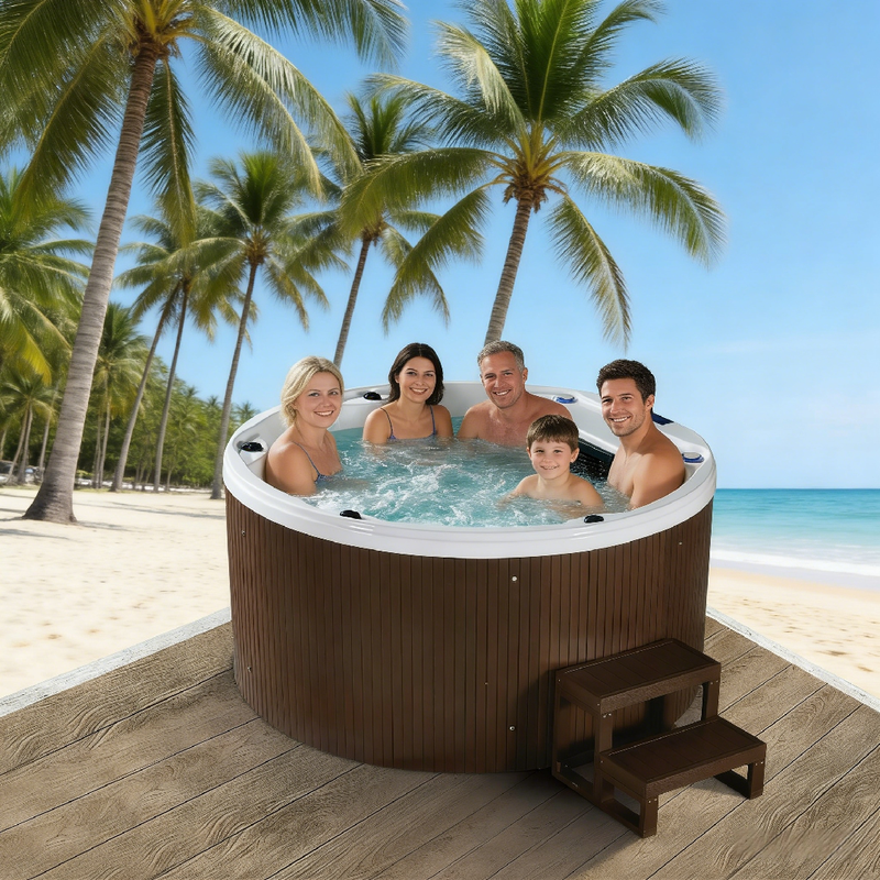 Energy Efficient Outdoor Spa with Hydrotherapy
