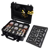 Kit de test de pression hydraulique avec 5 manomètres, 600 bars, 13 raccords, 5 flexibles pour outil de test de pression hydraulique d'excavatrice