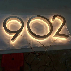 Letreros de Números de Casa LED Personalizados, Verticales y Horizontales, Iluminados, de Acero Inoxidable, Resistentes al Agua, Ecológicos, para Oficina y Exteriores - Product Image 2