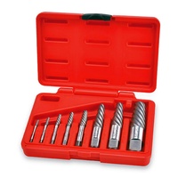 TOPTUL JGAI0805 Ensemble de 8 extracteurs de vis en acier allié au chrome-molybdène traité thermiquement, conception spirale agressive à rotation gauche, extra
