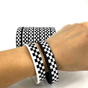 สายรัดข้อมือยางรูปธงแข่งรถ สายรัดข้อมือซิลิโคนสำหรับออกกำลังกาย งานแข่งรถ ของตกแต่งงานปาร์ตี้รถแข่ง - Product Image 3