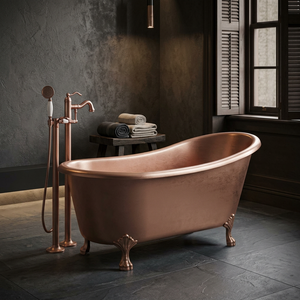 Bañera de Cobre Ovalada de Lujo con Patas, Bañera de Metal para Casa u Hotel - Product Image 1