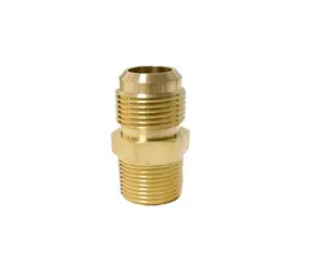 Messing Koppels Tube Fitting Half Unie Gas Adapter 3/8 Flare X 3/8 Npt Pijp Connector