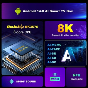 H96 MAX RK3576 <span class=keywords><strong>IPTV</strong></span> STB al por Mayor, Reproductor Multimedia de Internet con Streaming 8K, 8GB de RAM, 128GB de ROM, el Mejor Decodificador de <span class=keywords><strong>TV</strong></span> Inteligente con Android 14 - Product Image 2