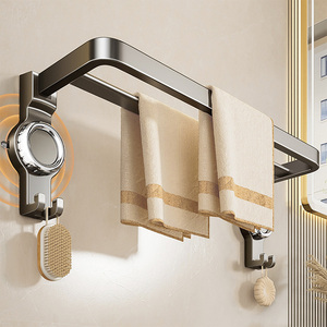 Giá treo khăn gấp bằng nhôm, không cần khoan, gắn tường bằng cốc hút, kệ đựng khăn tắm, vật dụng nhà tắm cho khách sạn, phòng ngủ, phòng tập thể dục - Product Image 4