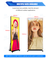 Colore pieno Led Banner Wifi controllo digitale Led Poster Screen P1.86 P2 P2.5 Pantalla 640x1920mm Cabinet dimensioni Display a Led