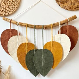 Decoraciones de pared únicas para el hogar ganchos para macetas planta macramé <span class=keywords><strong>tapiz</strong></span> foto Casa de Campo colgante macramé hoja colgante de pared - Product Image 5