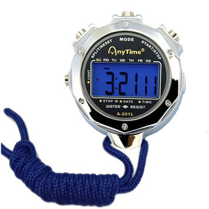 AnyTime Electronic Stopwatch A-201L Metal Case Water Resist Sports Timer - Product Image 1
