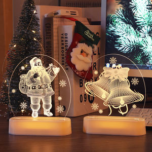 Lampe de nuit Père Noël 3D Lampe de bureau Illusion d'<span class=keywords><strong>optique</strong></span> Décoration de chambre d'enfant Lumières de Noël Lampe de table LED Noël - Product Image 3