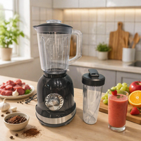 Mixeur-Blender Hachoir Portable 3-en-1 en Acier Inoxydable, Capacité 1500ml, pour Usage Commercial et Domestique