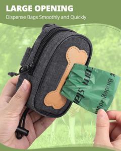 Dispenser sacchetto cacca per cani per guinzaglio con grande apertura per animali domestici porta sacchetti con cerniera sacchetto impermeabile per animali - Product Image 3
