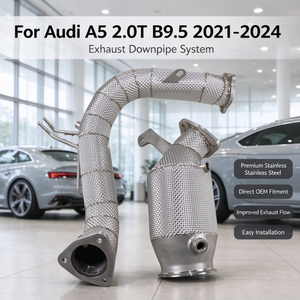 Tubo de Escape con Protector Térmico de Acero Inoxidable para Audi A5 2.0T B9.5 2021-2024, Colector de Escape para Tuning de Automóviles - Product Image 1