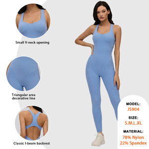 <span class=keywords><strong>Venka</strong></span> JS904 Mono deportivo para mujer, de tacto fresco, cintura alta, efecto levantamiento de glúteos, leggings ajustados, espalda cruzada, transpirable, de secado rápido, con diseño hueco - Product Image 2