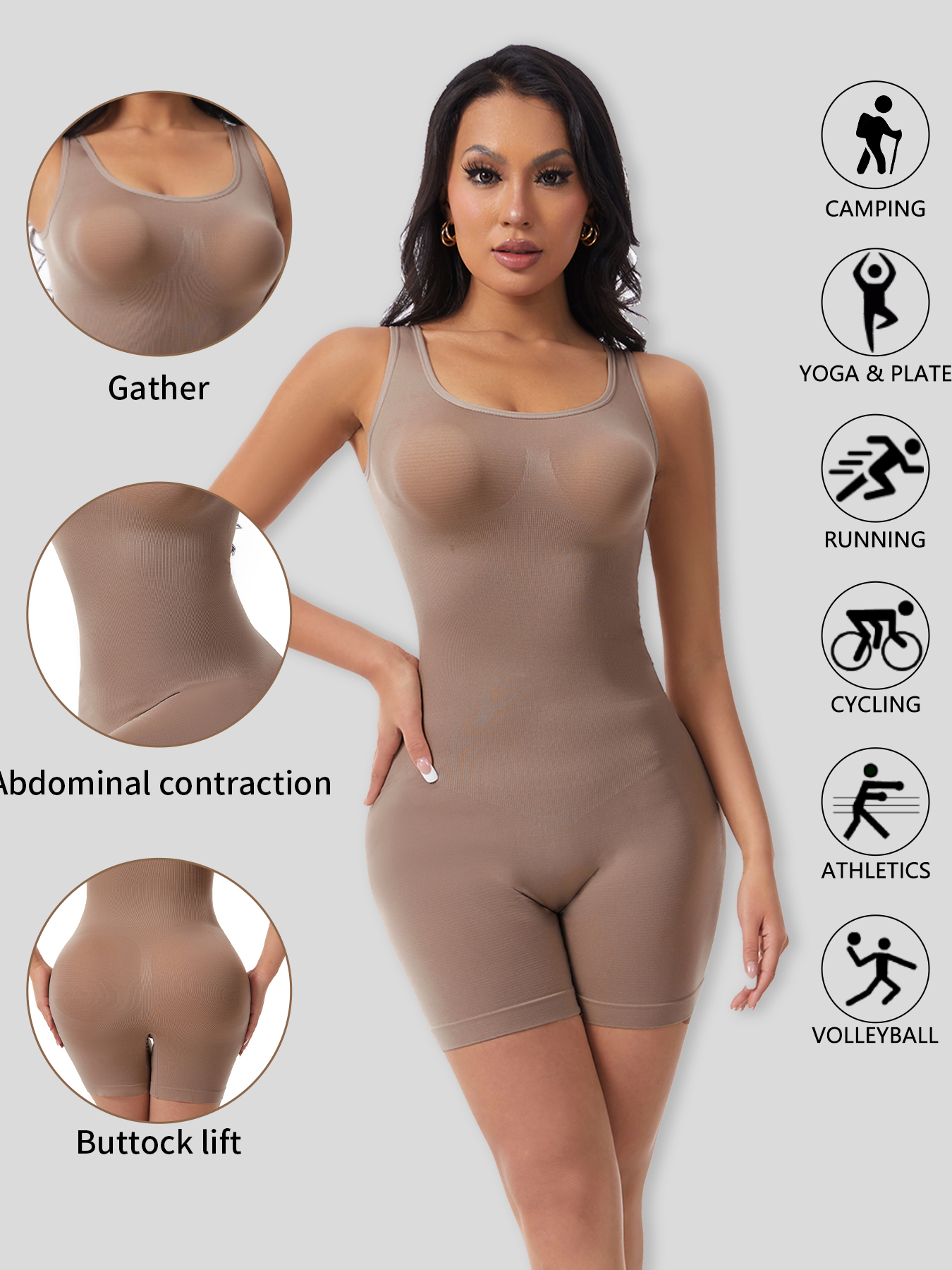 Tummy-Control Shapewear Bodysuit (3029): fabric stretch, recovery and seam construction reference