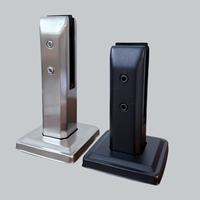 Nouvelle poteau d'escalier en acier inoxydable sablé brillant, à fixation au sol, avec pince à verre pour balustrade de piscine, rainure à verre pour balcon et fenêtre en baie