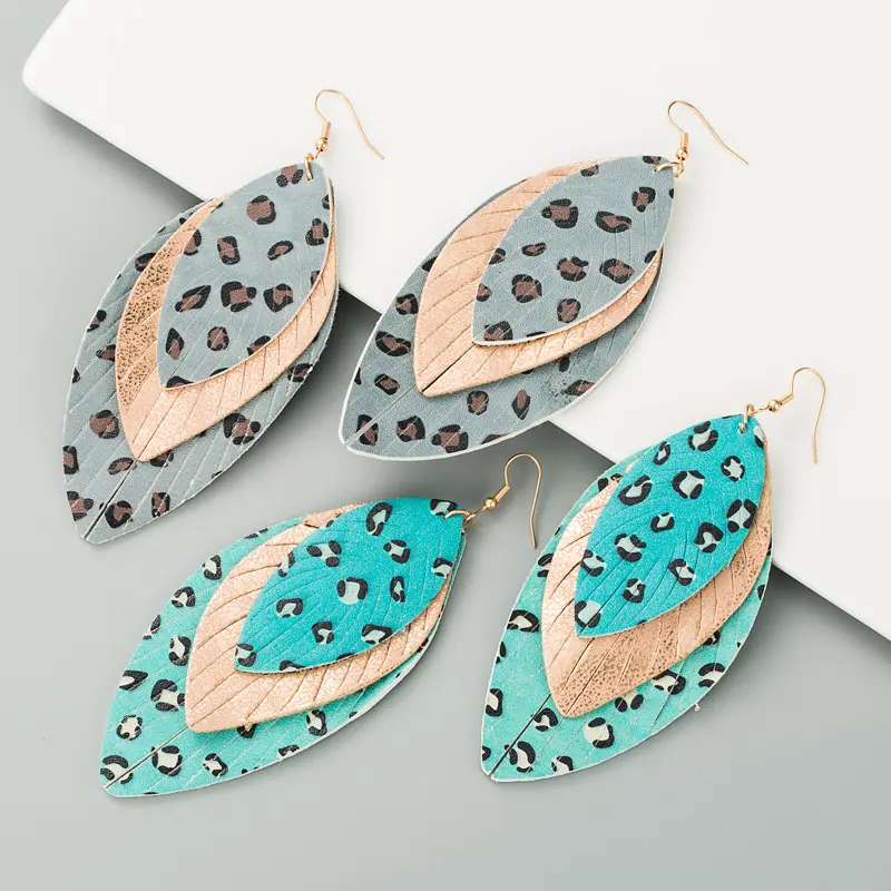 Europe Hot Selling New Design BOHO Style Exaggerated Earrings Retro Leather Exaggerated Tassel Earrings Jewelry For Women