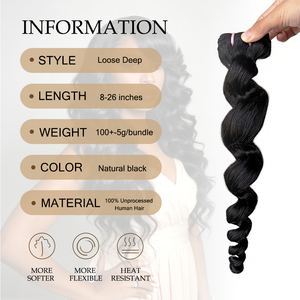 Brazilian Loose <b>Deep</b> <b>Wave</b> Hair Bundles 100% Unprocessed Human Virgin Hair Bundles Multiple length options Hair Weaving - Product Image 5