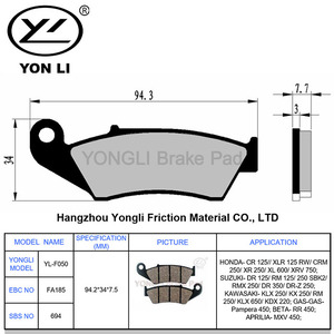 Plaquettes de frein de moto de haute qualité FA185 compatibles avec HONDA CRF 125 <span class=keywords><strong>R</strong></span> et ATV TRX450R - Product Image 6