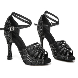 <span class=keywords><strong>Zapatos</strong></span> <span class=keywords><strong>de</strong></span> <span class=keywords><strong>Baile</strong></span> Latino para Mujer, con Tachuelas, <span class=keywords><strong>de</strong></span> Alta Gama, para Actuaciones en Escenario, Cha Cha, Rumba, Bachata, Jazz Moderno - Product Image 2