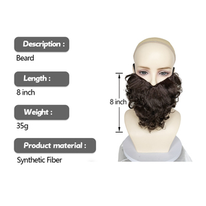 Conjunto de Peluca y Barba para Disfraz de Mago, Peluca Rizada Marrón para Disfraz de Jesús con Bigote Falso - Product Image 3