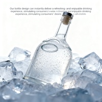 Bouteille en verre de flint ovale à fond épais de 750 ml avec logo personnalisé de luxe, avec impression sérigraphique pour gin, rhum, vodka