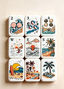 Ensemble de Mahjong de style <span class=keywords><strong>américain</strong></span> à quatre niveaux, magnifiquement sculpté, jeu de Mahjong portable, idéal pour les voyages et les rassemblements - Product Image 4
