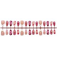 Ongles à presser Berry Red French Drip Gel Fishtail, style européen et américain, haute qualité, courts, pour e-commerce transfrontalier