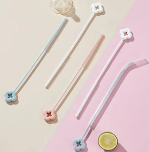 Brosse à paille en silicone à long manche de haute qualité, brosse à paille à fleurs réutilisable, brosse de nettoyage pour paille à fleurs extra longue, brosse à bouteille - Product Image 3