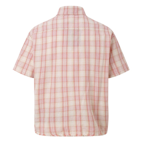 T-shirt da uomo casual a maniche corte, oversize, con stampa personalizzata, logo, vestibilità comoda, abbottonatura completa, fantasia scozzese, alta qualità, all'ingrosso - Product Image 3