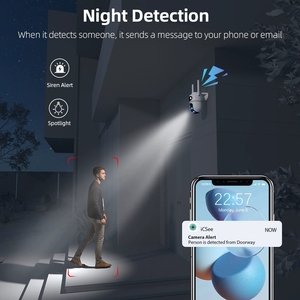 Cámara IP CCTV Económica, Pequeña, a Color, con Visión Nocturna, Inteligente, de Doble Lente, Wifi, Aplicación <span class=keywords><strong>Icsee</strong></span>, 4MP, PTZ para Exteriores, Seguridad para el Hogar - Product Image 4