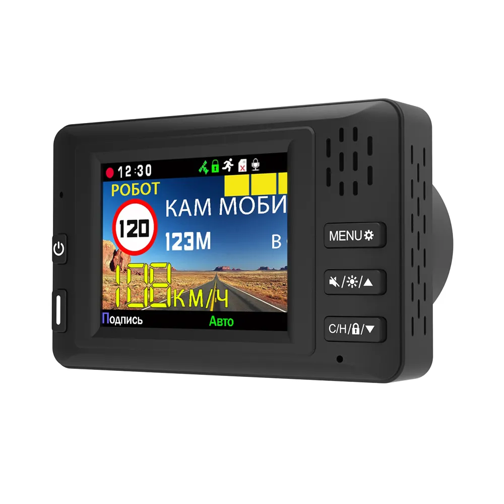 Karadar K618SG Pendeteksi Radar Mobil, Pendeteksi Radar GPS DVR Mobil 3 Dalam 1 Kombo Perekam Video 1080P untuk Rusia Auto Update Gratis