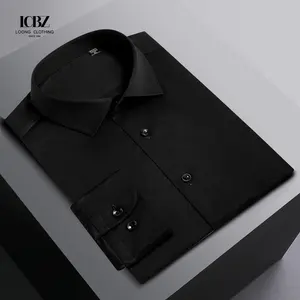 Black Rayon Silk Skirt Premium Gathered Waist Cotton Buttoned Work for Man Dress Shirts Dress Shirt