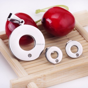 Joyas De Acero Inoxidable Stainless Steel Round <b>Jewelry</b> <b>Set</b> Bisuteria <b>Brides</b> to Earrings and Necklaces - Product Image 6