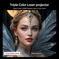 Proyector Inteligente Android Compatible con 4K, 1200 ANSI UST de Tiro Corto, Láser Tricolor, Full HD 1080P, Mini Proyector de Video para Cine en Casa