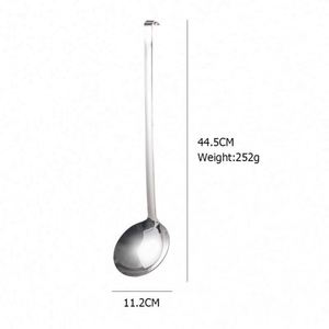 Kitchen Accessories Food Safe 201 Stainless Steel Perforated Spoon Long Spoon With Hook Handle - Product Image 5