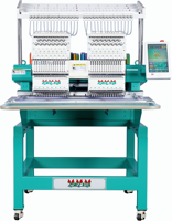 Machine à broder industrielle Feiya CTF1202 à 2 têtes et 12 aiguilles pour broderie de casquettes et vêtements avec cerceaux