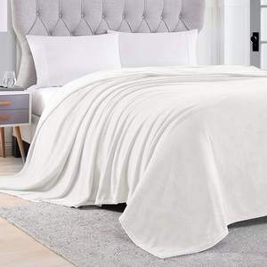 Manta blanca de poliéster 100% amigable con GRS, pequeña MOQ, entrega rápida, logotipo personalizado, impresión Digital, franela, lana, manta blanca - Product Image 2