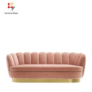 कमरे में रहने वाले गुलाबी मखमल आधुनिक सोफे सोफे - Product Image 1