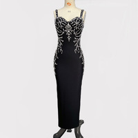 Robe de soirée élégante pour femme, style bandage, ornée de perles et de strass, vente en gros d'usine OEM
