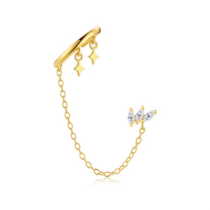 Fine Single Ear <b>Cuff</b> Irregular Horse Eye New Design Star 925 Round Zircon - Product Image 1