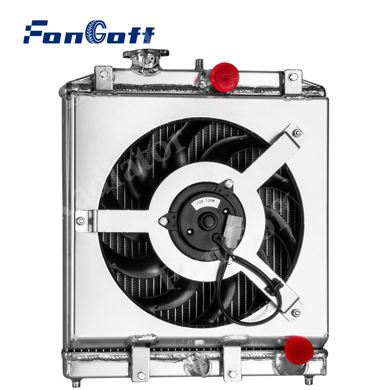 Fongoff 3 hàng nhôm tản nhiệt & tấm vải liệm fan đối với Honda Civic D15 D16 EK ví dụ như Integra 1992-00 tản nhiệt