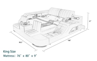 Neues Design Modernes Schlafzimmer Smart-Bett mit Stauraum Lederbett Multifunktions-Massagebett Tatami-Bett Möbel mit USB-Ladeanschluss und Lautsprecher