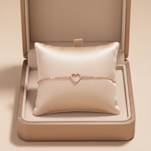 Tremendous Quality Trendy <b>Charms</b> Heart Shape Daily Wearing <b>Bracelets</b> Jewelry 18K <b>Solid</b> Rose <b>Gold</b> Real Natural Diamonds <b>Bracelets</b> - Product Image 5