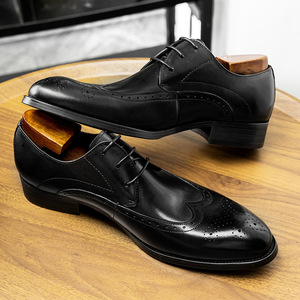 Zapatos Oxford de Vestir Formales de Cuero Genuino para Hombre, con Cordones y Punta Puntiaguda, Color Sólido, para Todas las Temporadas, Envío Directo - Product Image 5