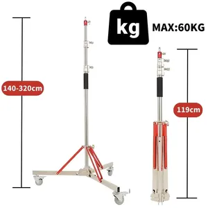 حامل إضاءة احترافي للتصوير الفوتوغرافي بطول 320 سم مع عجلات - Product Image 2