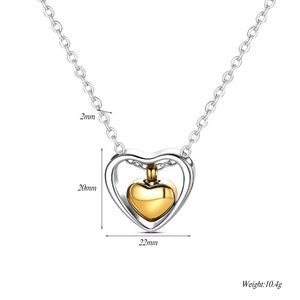 Collier urne funéraire double cœur en acier inoxydable, kit de remplissage par entonnoir, souvenir commémoratif pour cendres, 3 couleurs - Product Image 5