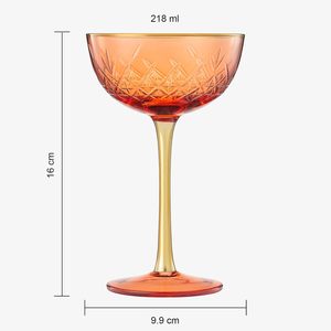 Verres à <span class=keywords><strong>Martini</strong></span> en Cristal avec Bord Doré Réutilisables et Recyclables Logo Personnalisé Créatif Cocktail Vintage (<span class=keywords><strong>Orange</strong></span> Rouge) - Product Image 6