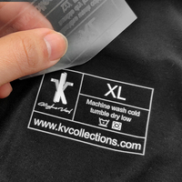 T-shirt lavable personnalisé autocollant d'impression par transfert de chaleur fer à repasser sur étiquette de transfert de chaleur haute densité étiquette d'entretien sans étiquette